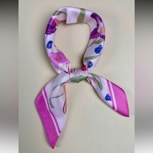 Floral Pink Square Scarf N1394